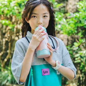 Slide-up straw wholesale stainless water bottles
