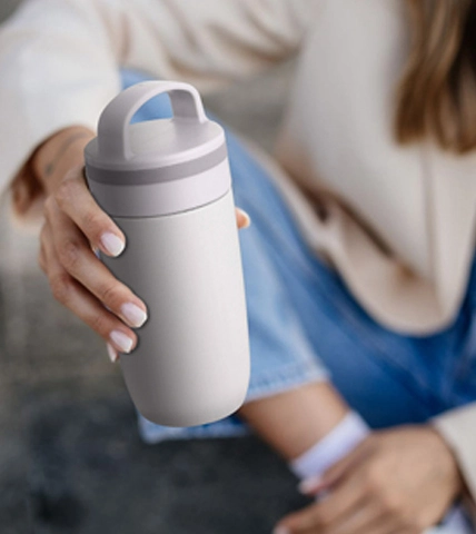 12 oz Kaffee becher mit 2 in 1 Griff deckel