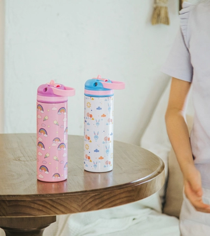 Klapp deckel Isolier wasser flasche für Kinder 183930