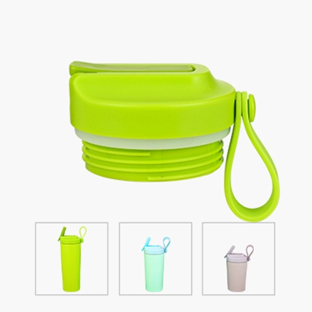 Edelstahl Stroh Kaffeetasse mit tragbarem Silikon Seil